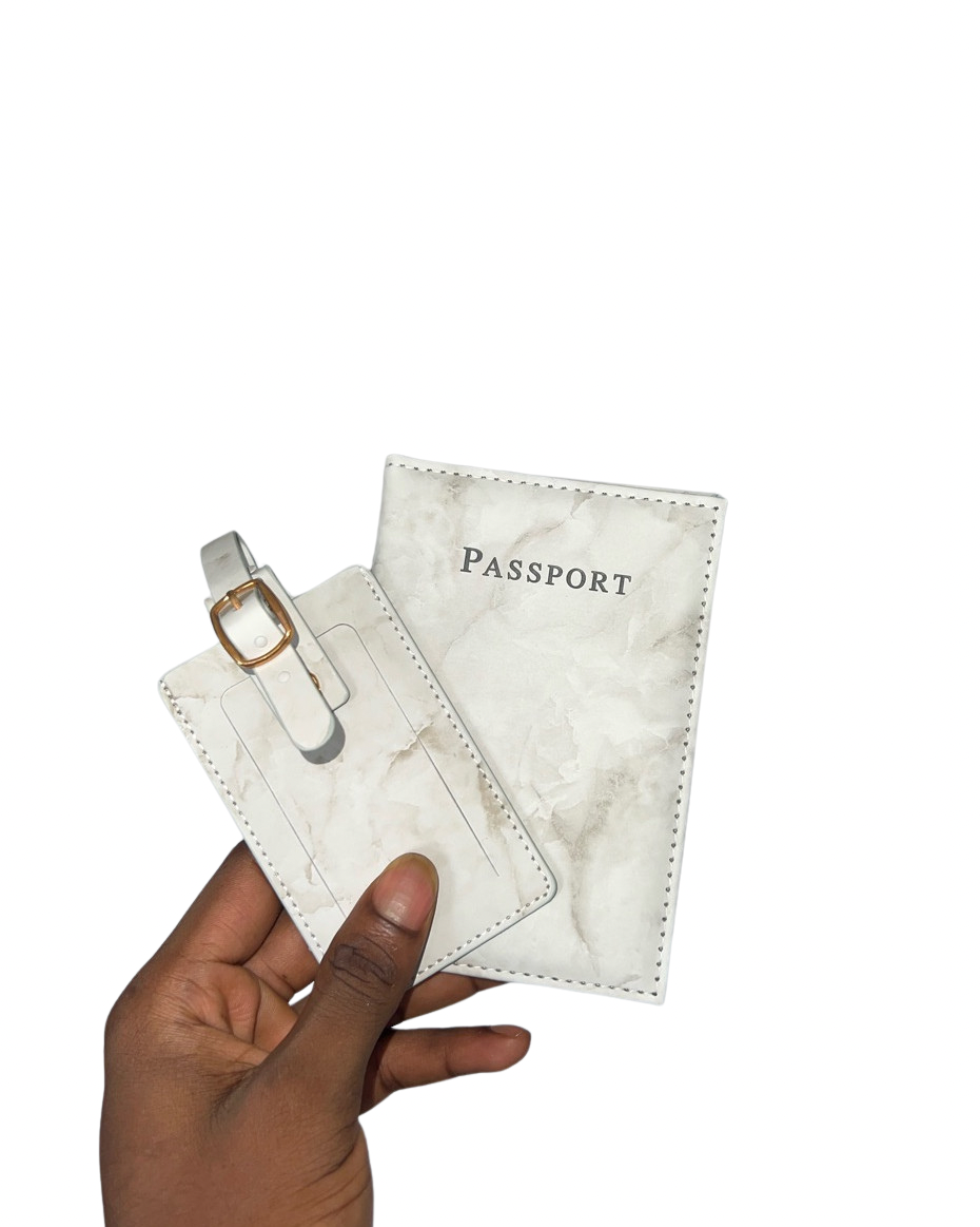 Marble Passport Cover (Grey)