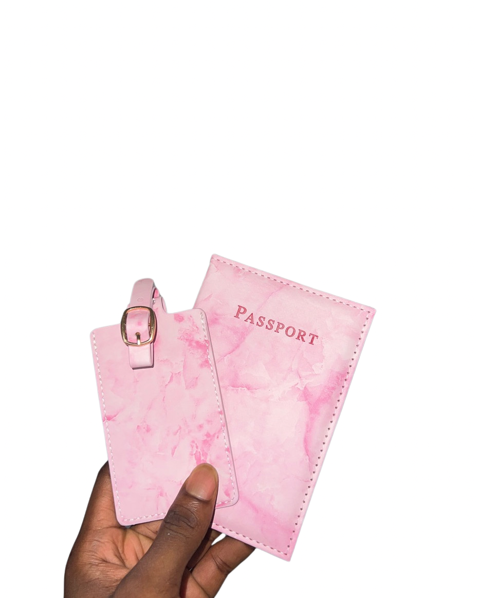 Marble Passport Cover (Pink)