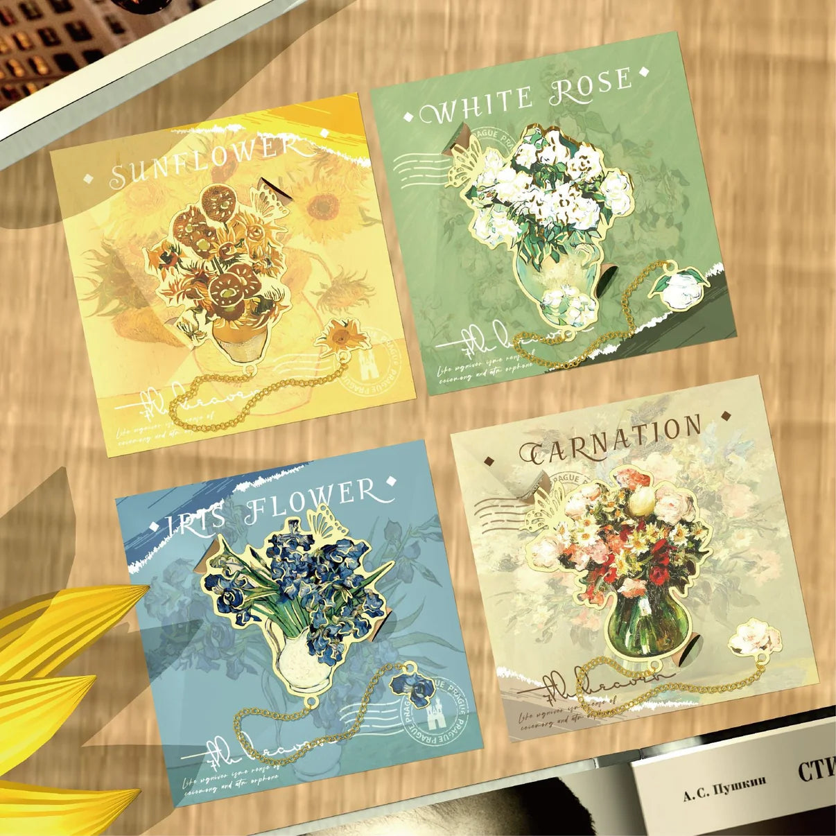Flower Chain Pendant Bookmark