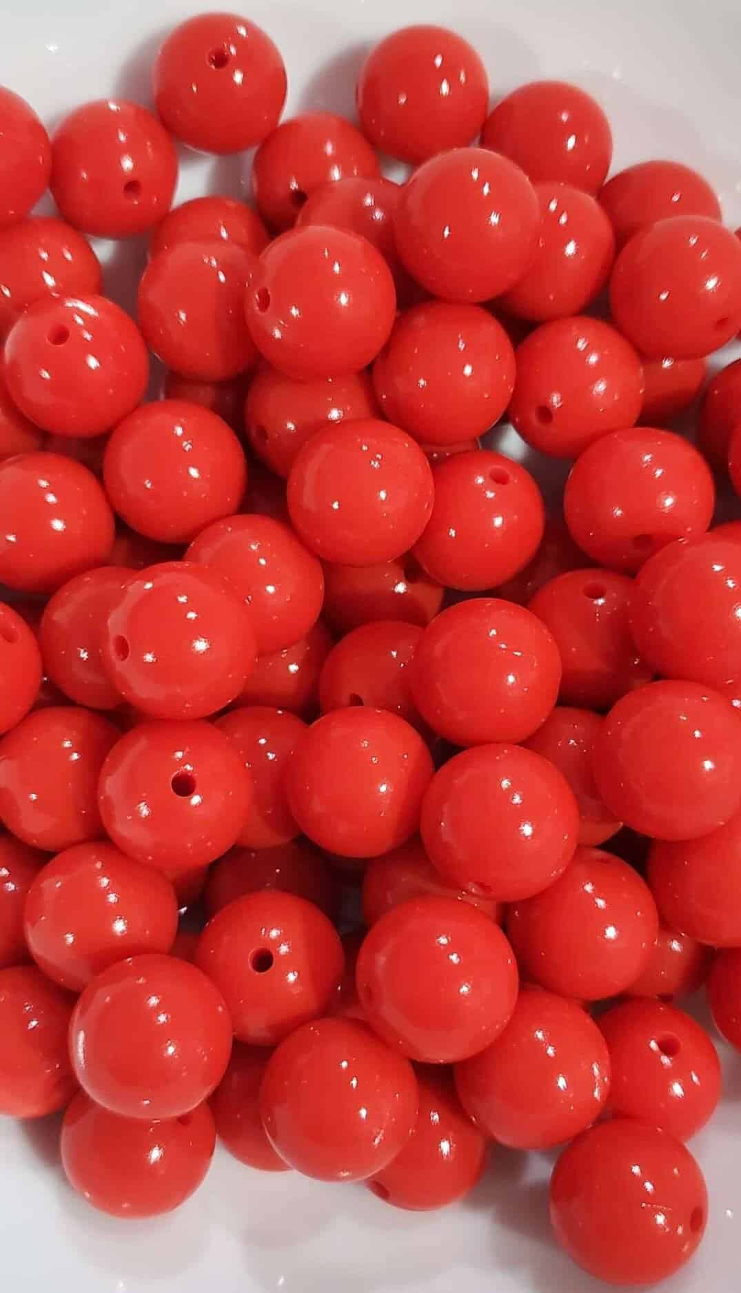 *Shiny Red 15MM Silicone Bead (29-D