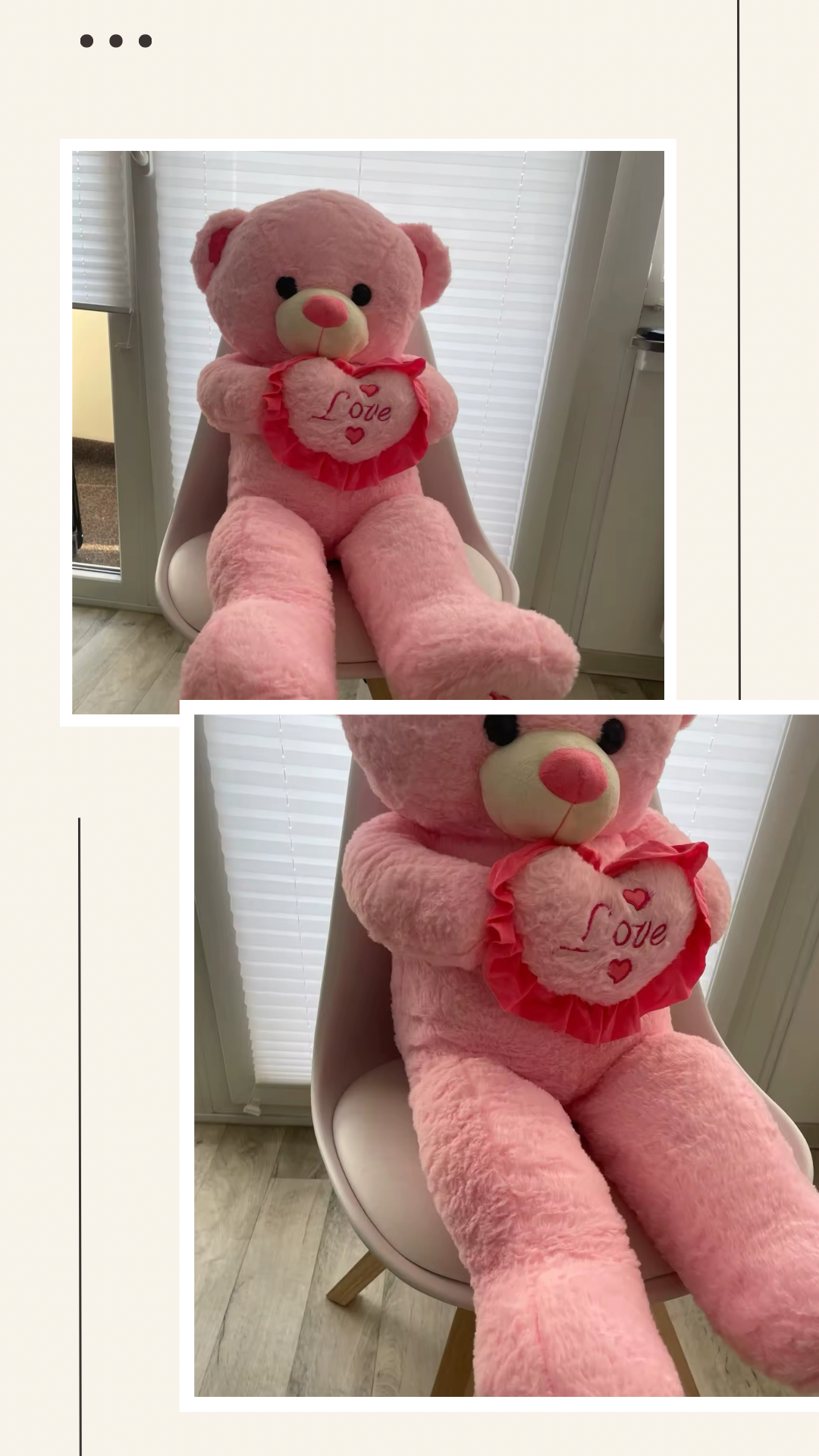 100cm Giant Love U Plush Pink Teddy Bear
