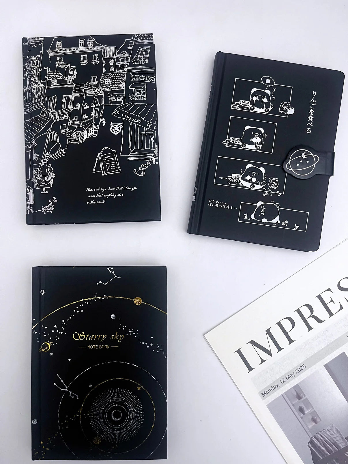 A5 Black Blank Sheets Journal