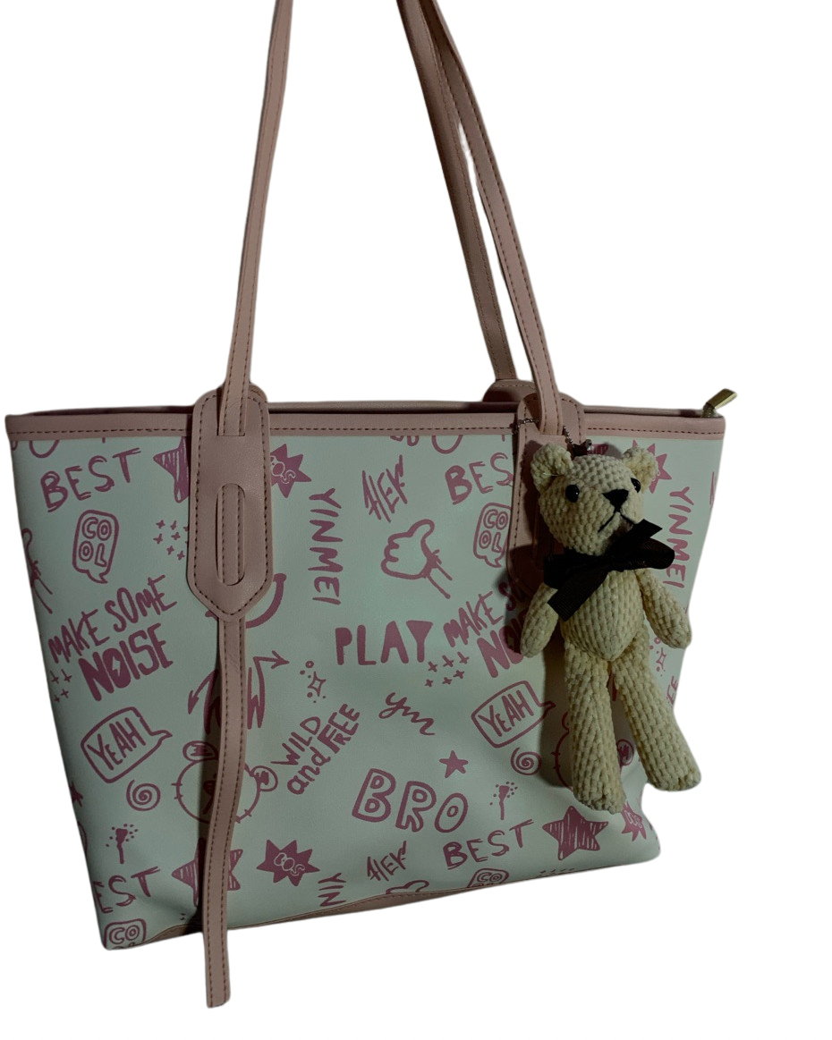 Tote Bags With Teddy Ornament