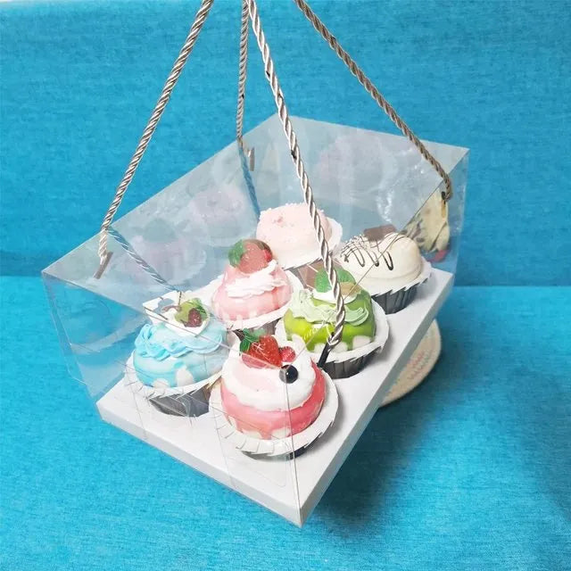 Clear Cupcake Box (Rope Handle)