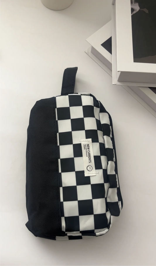 Moka Checkered Large Capacity Pen Purse