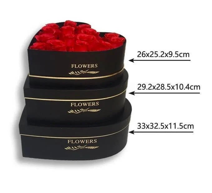 3 boxes set-Heart shape