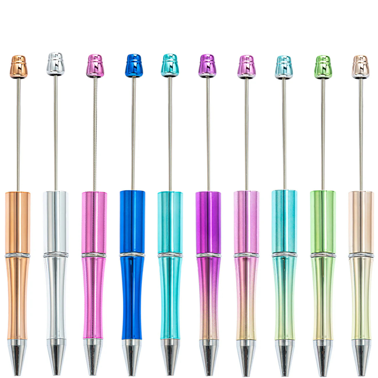 10Pcs Plastic UV Beadable Pens, Bead Pens for DIY
