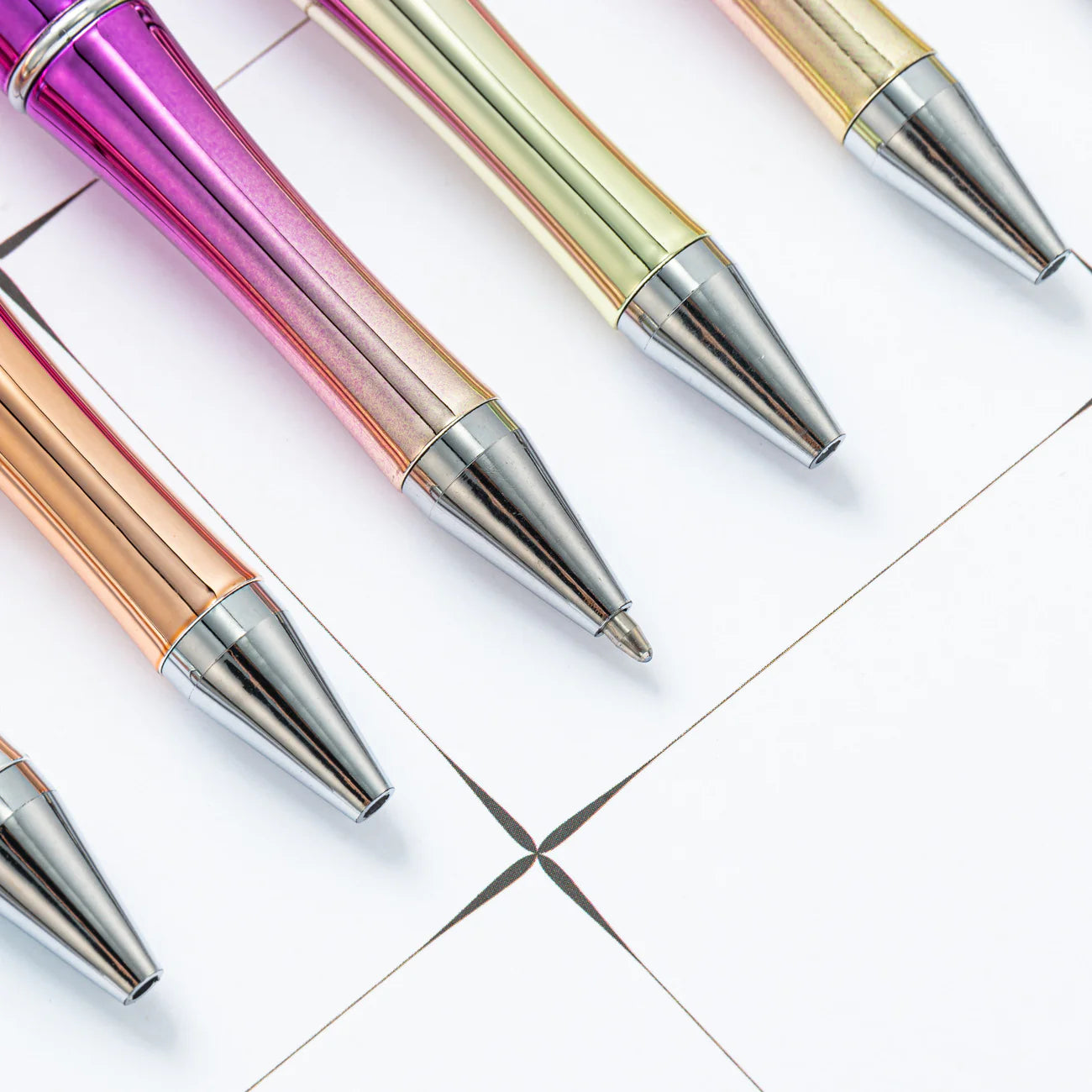 10Pcs Plastic UV Beadable Pens, Bead Pens for DIY