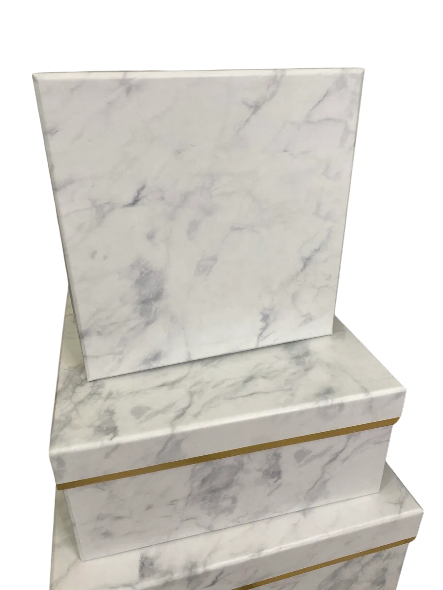 3pc Marbled Square set