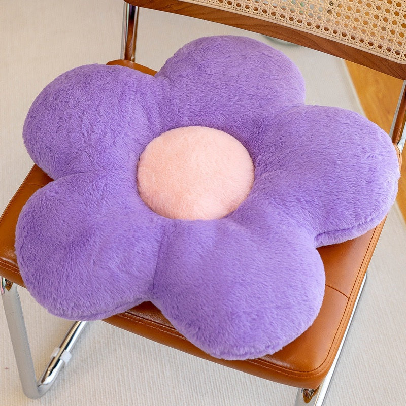 Fluffy sunflower pillow