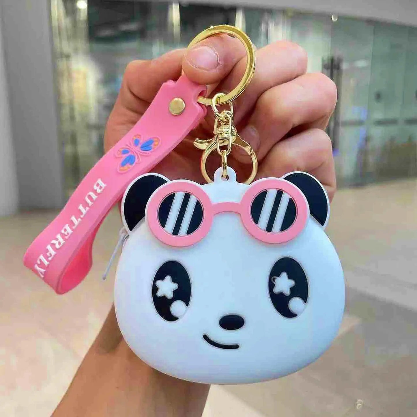 Key charm with pouch