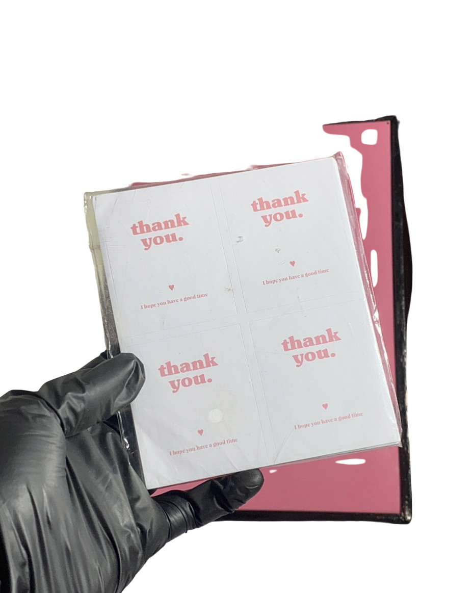 50pcs Pink Thank You Sticker