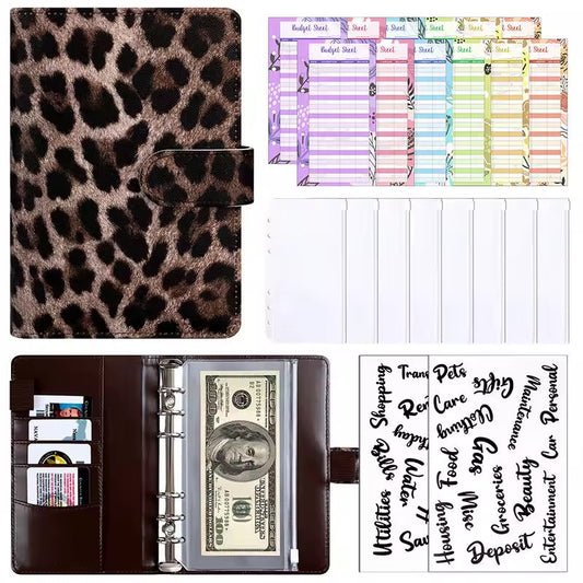 Leopard Print Cash Binder