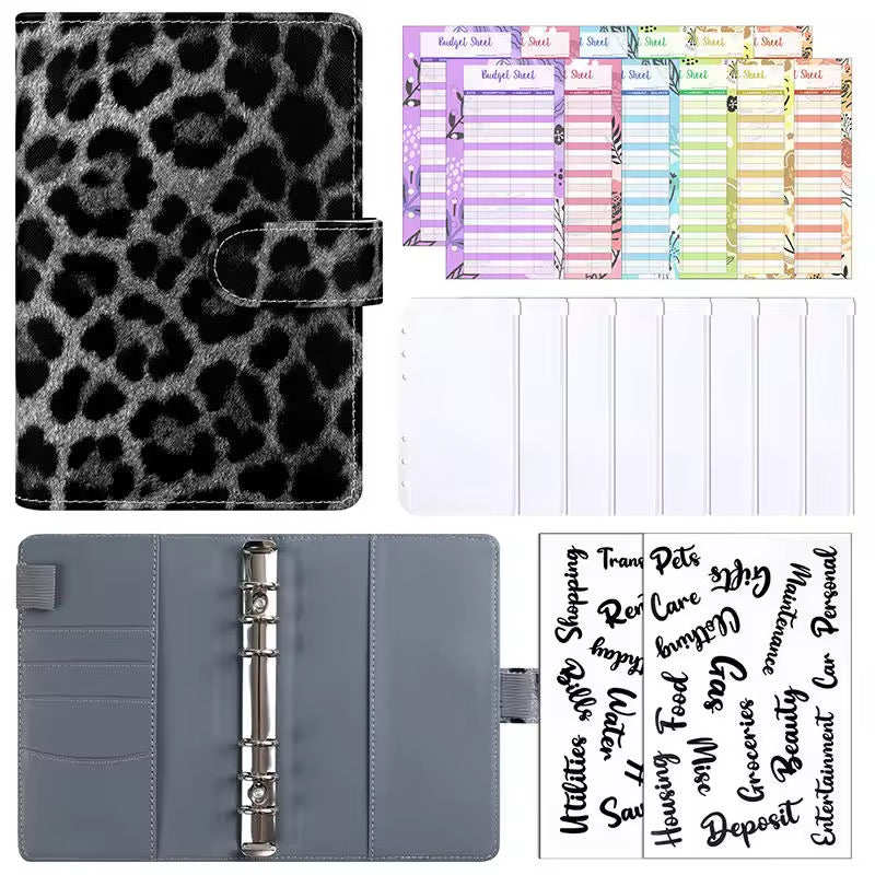 Leopard Print Cash Binder