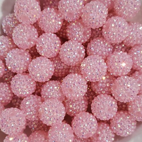 *Pale Pink 20MM Rhinestone Bead (D-6)