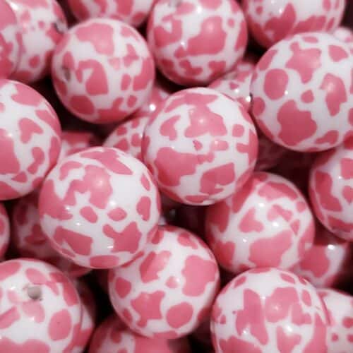 *Pink Cow 20MM Beads (O-3)