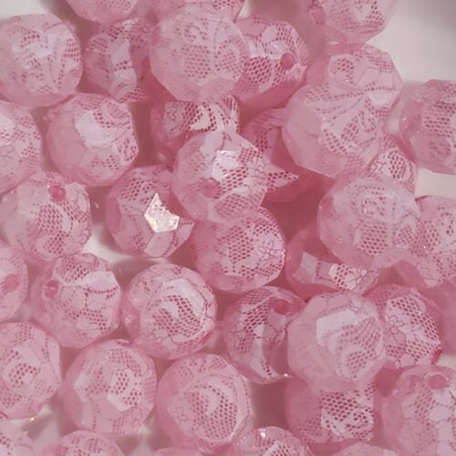 *LT Pink Lace 20MM Bead (C-6)
