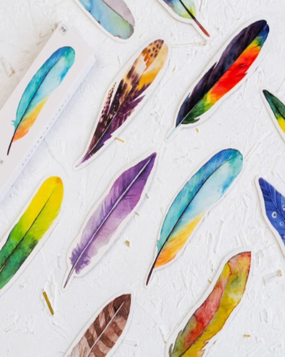 Colourful Feather Bookmarks