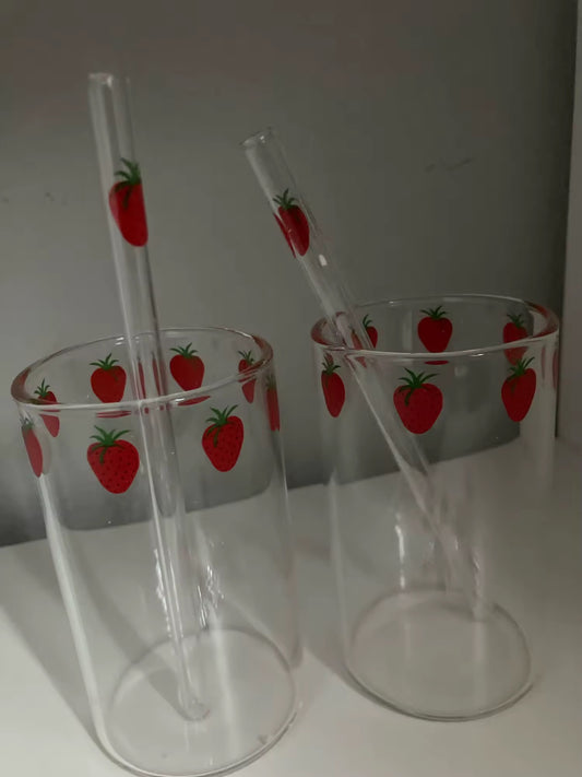 Cute strawberry glass up