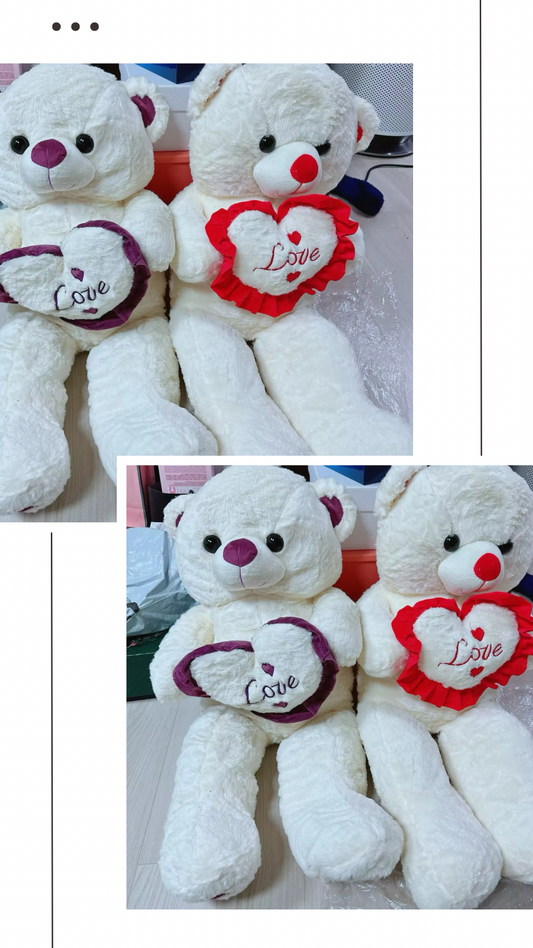 100cm Giant Love U Plush White Teddy Bear