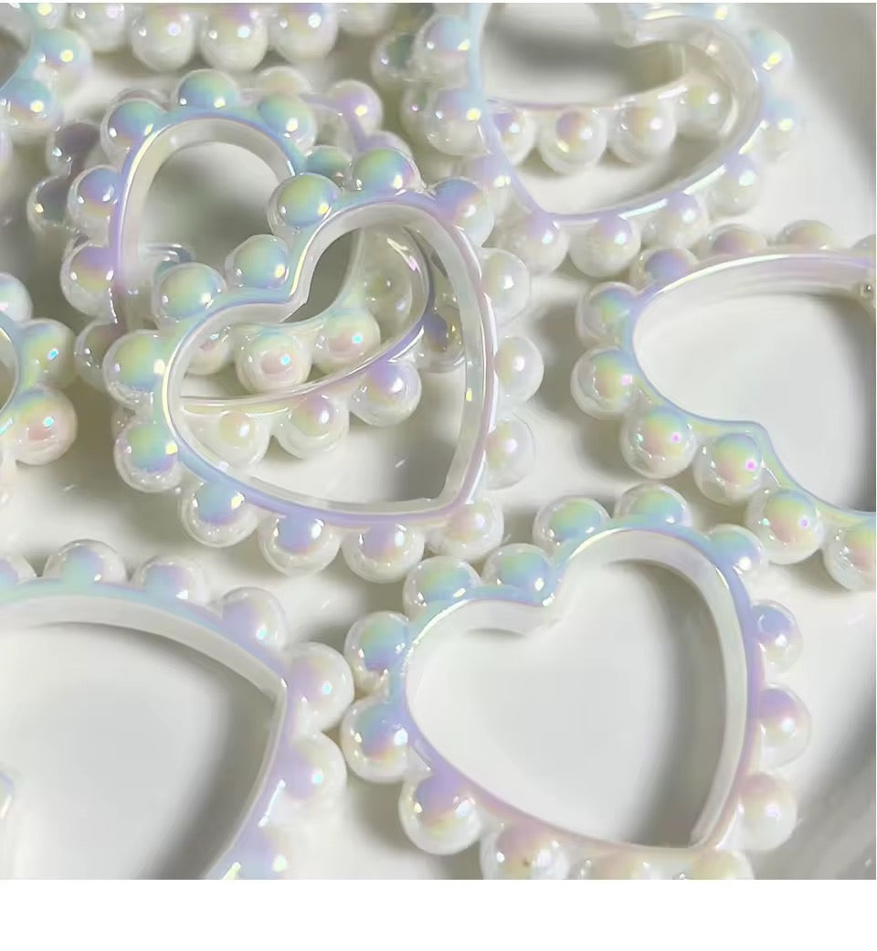 Ring / Heart Frame Beads (5 pcs)