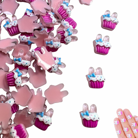 Bunny Cupcake Resin Charms – includes 3 shovel designs.