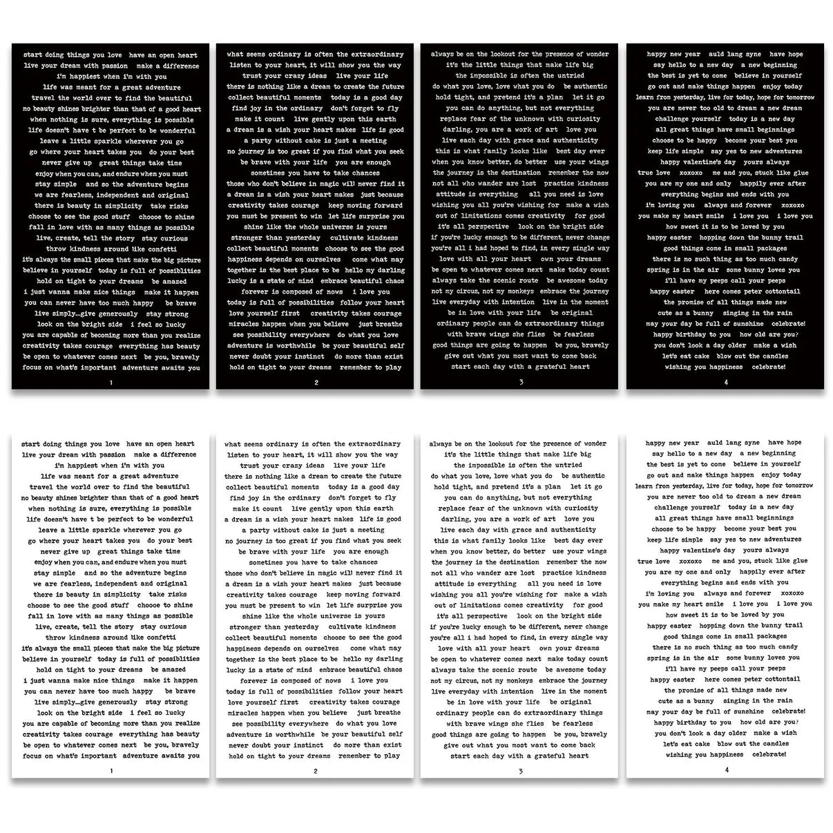 Small Talk Black / White Sticker Sheet