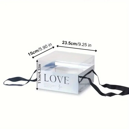 Silvery Mirrored Flower Boxes with Transparent Acrylic Lids for Valentine's Day Floral Packaging, 5.9 × 9.25 Inch - 5