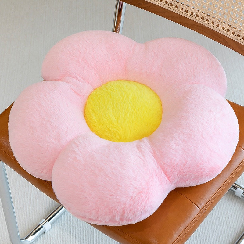 Fluffy sunflower pillow