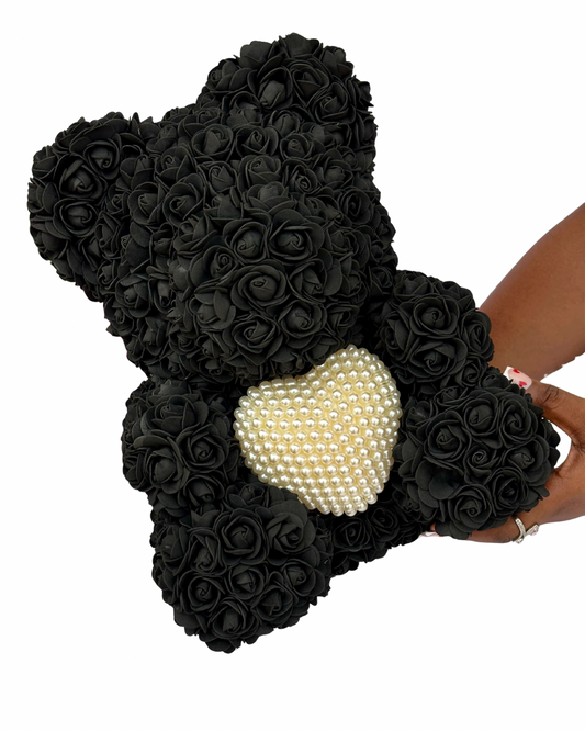Rose Teddy Bear (Black)