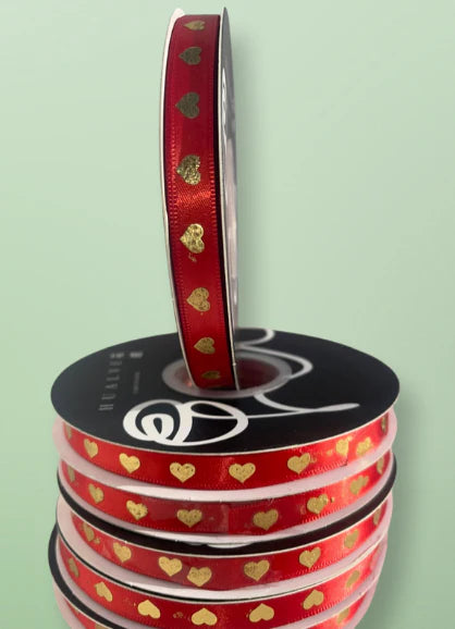 Ribbon - Heart Foil Satin