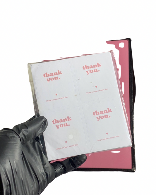 50pcs Pink Thank You Sticker