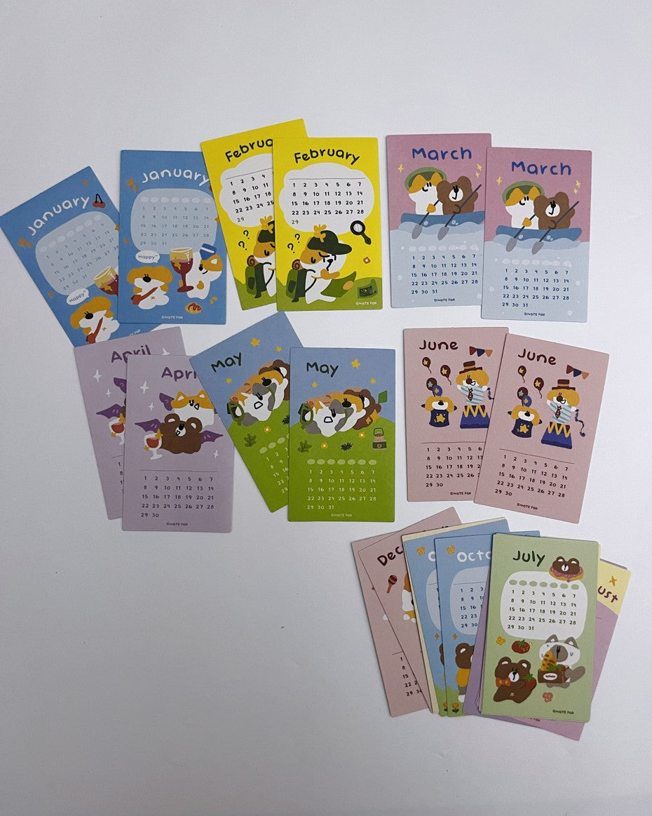 Undated Calendar Card Stickers (24 Months)