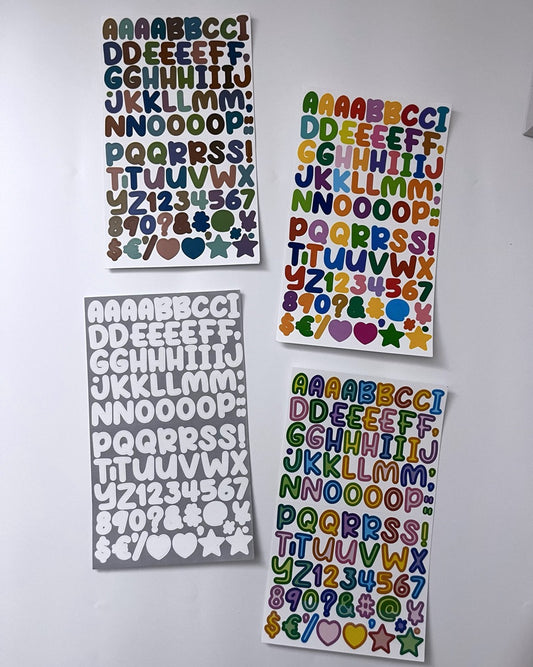Alphabet Stickers Sheets