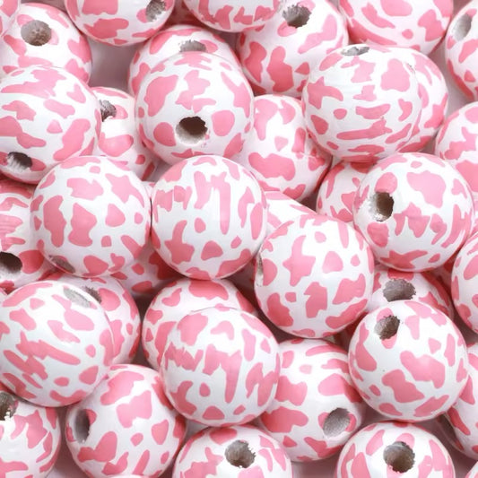 *Pink Cow 20MM Beads (O-3)