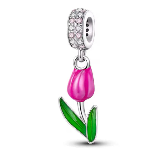 tulip flower bracelet charm
