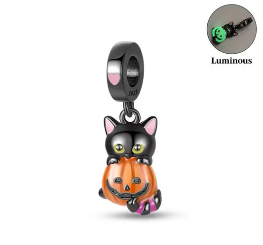halloween cat glow in the dark bracelet charm accessory