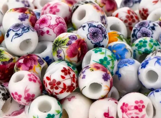 Ceramic Flower Beads