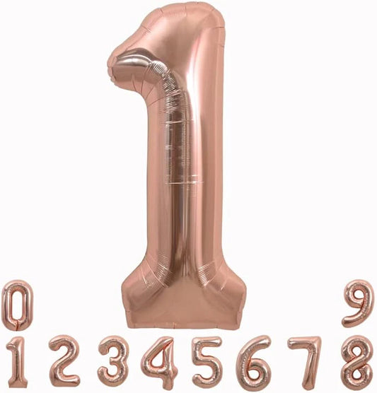 40 inch Rose Gold Number Balloon